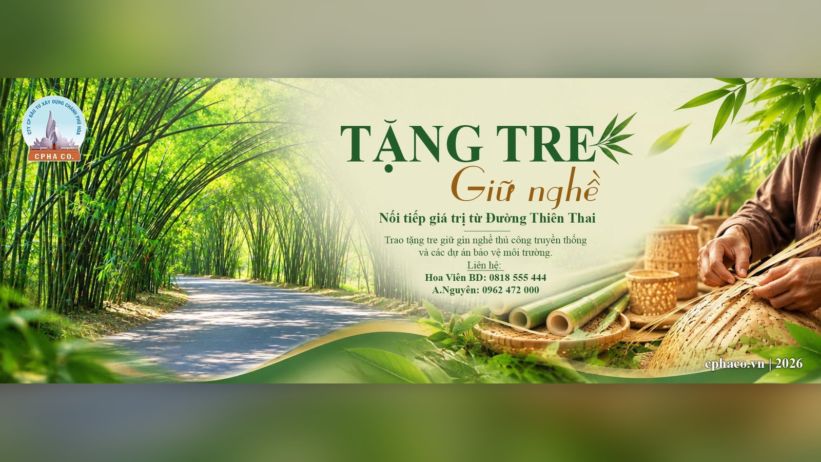 HOA VIÊN NGHĨA TRANG BÌNH DƯƠNG TẶNG TRE MIỄN PHÍ – GÓP PHẦN GIỮ NGHỀ, HỖ TRỢ SINH KẾ VÀ BẢO VỆ MÔI TRƯỜNG